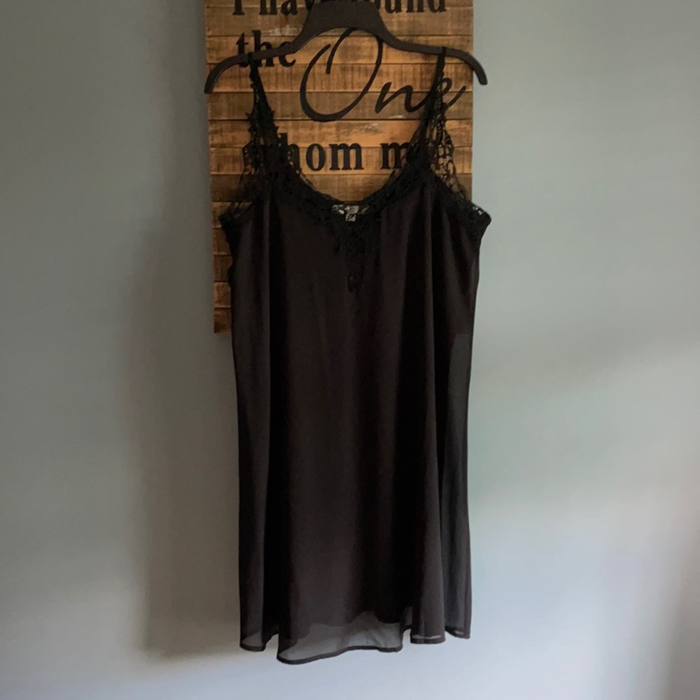 Ya Los Angeles sexy black lace cocktail slip dress 🍸 Y2K spaghetti strap size L